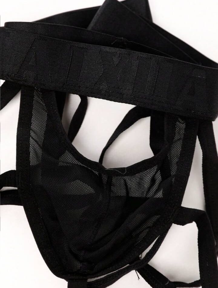 Men's Mesh Hollow Design G-String Underwear Crotchless Underwear Mesh Underwear